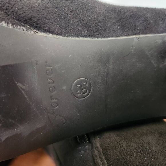 Forever 21 women's size 8.5 black ankle booties high heel suede fabric round toe - Picture 8 of 9